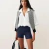 Camicie oversize a maniche corte in 100% lino Camicie oversize a maniche corte in 100% lino