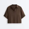 Camicie oversize a maniche corte in 100% lino Camicie oversize a maniche corte in 100% lino