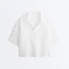 Camicie oversize a maniche corte in 100% lino Camicie oversize a maniche corte in 100% lino