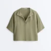 Camicie oversize a maniche corte in 100% lino Camicie oversize a maniche corte in 100% lino