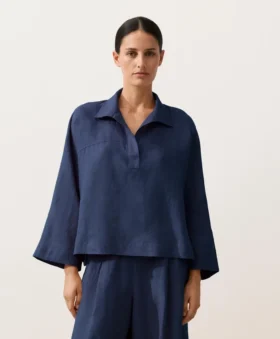 Camicie oversize a maniche lunghe in 100% lino