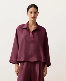 Camicie oversize a maniche lunghe in 100% lino