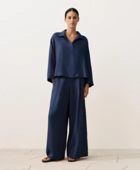 Camicie oversize a maniche lunghe in 100% lino