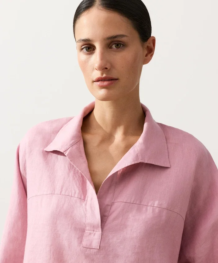 Camicie oversize a maniche lunghe in 100% lino Camicie oversize a maniche lunghe in 100% lino