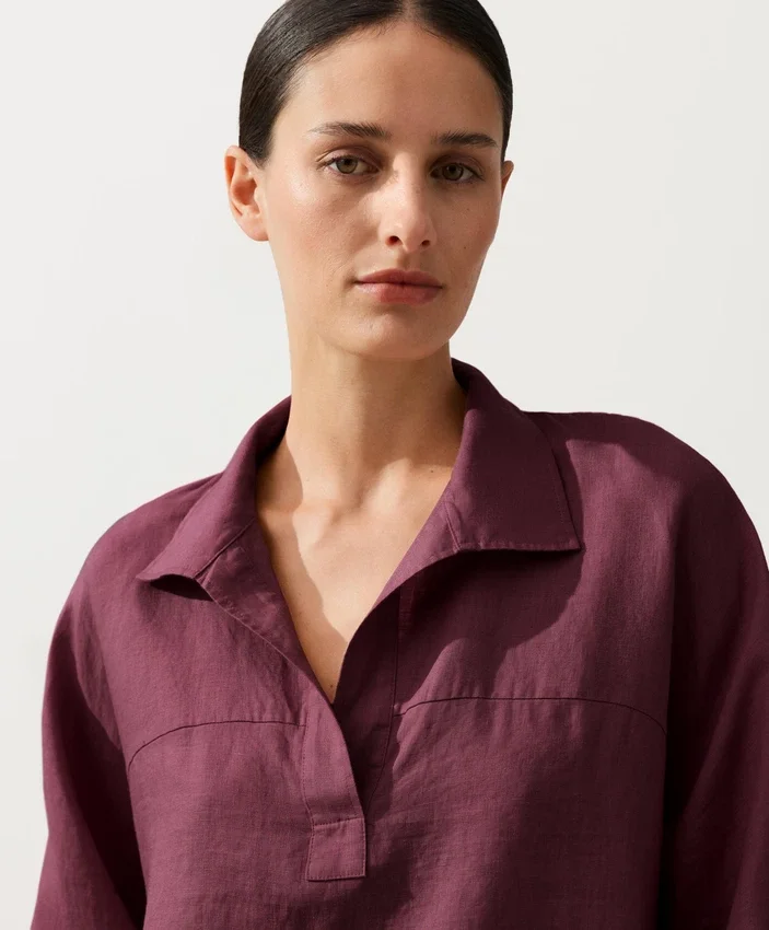 Camicie oversize a maniche lunghe in 100% lino Camicie oversize a maniche lunghe in 100% lino