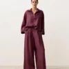 Pantaloni a gamba larga in 100% lino