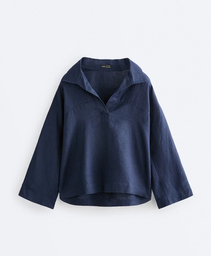 Camicie oversize a maniche lunghe in 100% lino Camicie oversize a maniche lunghe in 100% lino