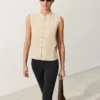 Camicie senza maniche in 100% lino con colletto alla coreana e bottoni Camicie senza maniche in 100% lino con colletto alla coreana e bottoni