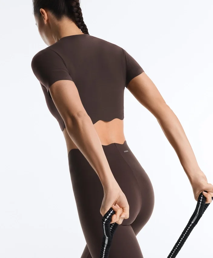 Leggings a vita alta Compressive con Core Control, lunghezza alla caviglia e dettaglio a onde Leggings a vita alta Compressive con Core Control, lunghezza alla caviglia e dettaglio a onde