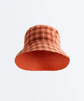 Cappello a secchiello reversibile in misto cotone a quadri