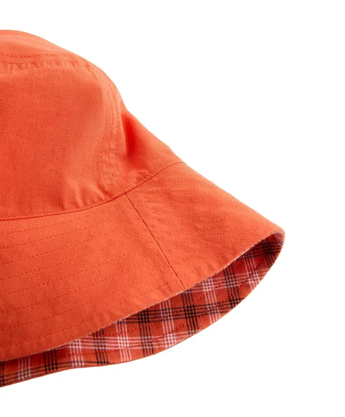 Cappello a secchiello reversibile in misto cotone a quadri Cappello a secchiello reversibile in misto cotone a quadri