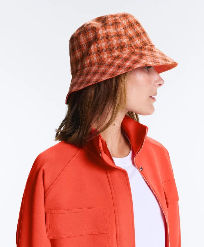 Cappello a secchiello reversibile in misto cotone a quadri Cappello a secchiello reversibile in misto cotone a quadri