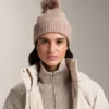Cappello in maglia mista lana con pompon
