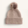 Cappello in maglia mista lana con pompon