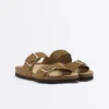 Ciabatte con fibbia in pelle crosta Ciabatte con fibbia in pelle crosta