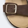 Ciabatte con fibbia in pelle crosta Ciabatte con fibbia in pelle crosta