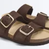 Ciabatte con fibbia in pelle crosta Ciabatte con fibbia in pelle crosta