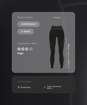 Compressive High Rise Ankle-Length Basic Leggings