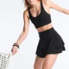Compressive Mini Gonna a vita alta con volant