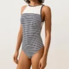 Costume intero a fascia a righe Costume intero a fascia a righe