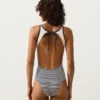 Costume intero a fascia a righe Costume intero a fascia a righe