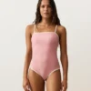 Costume intero a fascia con bordi a contrasto Costume intero a fascia con bordi a contrasto