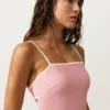Costume intero a fascia con bordi a contrasto Costume intero a fascia con bordi a contrasto