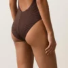 Costume intero a fascia con scollo all’americana