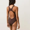 Costume intero a fascia con scollo all’americana