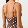 Costume intero a fascia in piqué a pois