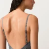 Costume intero a fascia in smock a quadretti Costume intero a fascia in smock a quadretti