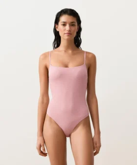 Costume intero a righe con scollo rotondo