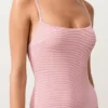 Costume intero a righe con scollo rotondo