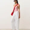 Costume intero a righe con scollo rotondo