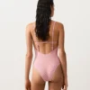 Costume intero a righe con scollo rotondo