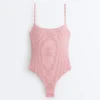 Costume intero a righe con scollo rotondo
