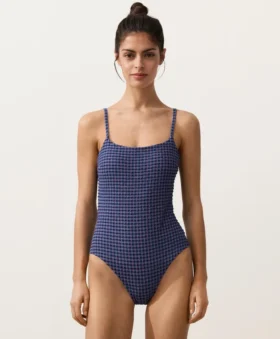 Costume intero a triangolo a quadretti