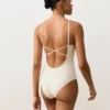 Costume intero con scollo rotondo in maglia all’uncinetto con effetto a bolle