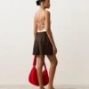 Costume intero con scollo rotondo in maglia all’uncinetto con effetto a bolle