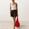Costume intero con scollo rotondo in maglia all’uncinetto con effetto a bolle