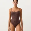 Costume intero con stampa leopardata