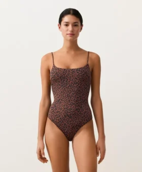 Costume intero con stampa leopardata