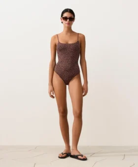 Costume intero con stampa leopardata