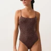 Costume intero con stampa leopardata