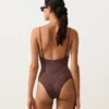 Costume intero con stampa leopardata