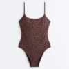 Costume intero con stampa leopardata
