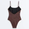 Costume intero con stampa leopardata