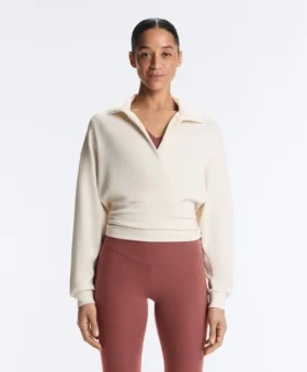 Felpa avvolgente con collo a polo in modal Soft Touch