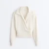 Felpa avvolgente con collo a polo in modal Soft Touch