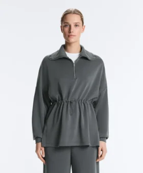 Felpa con mezza zip in modal Soft Touch